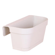 Kolibri Home | Plastic balcony planter white with hanging system - 36 cm wide
