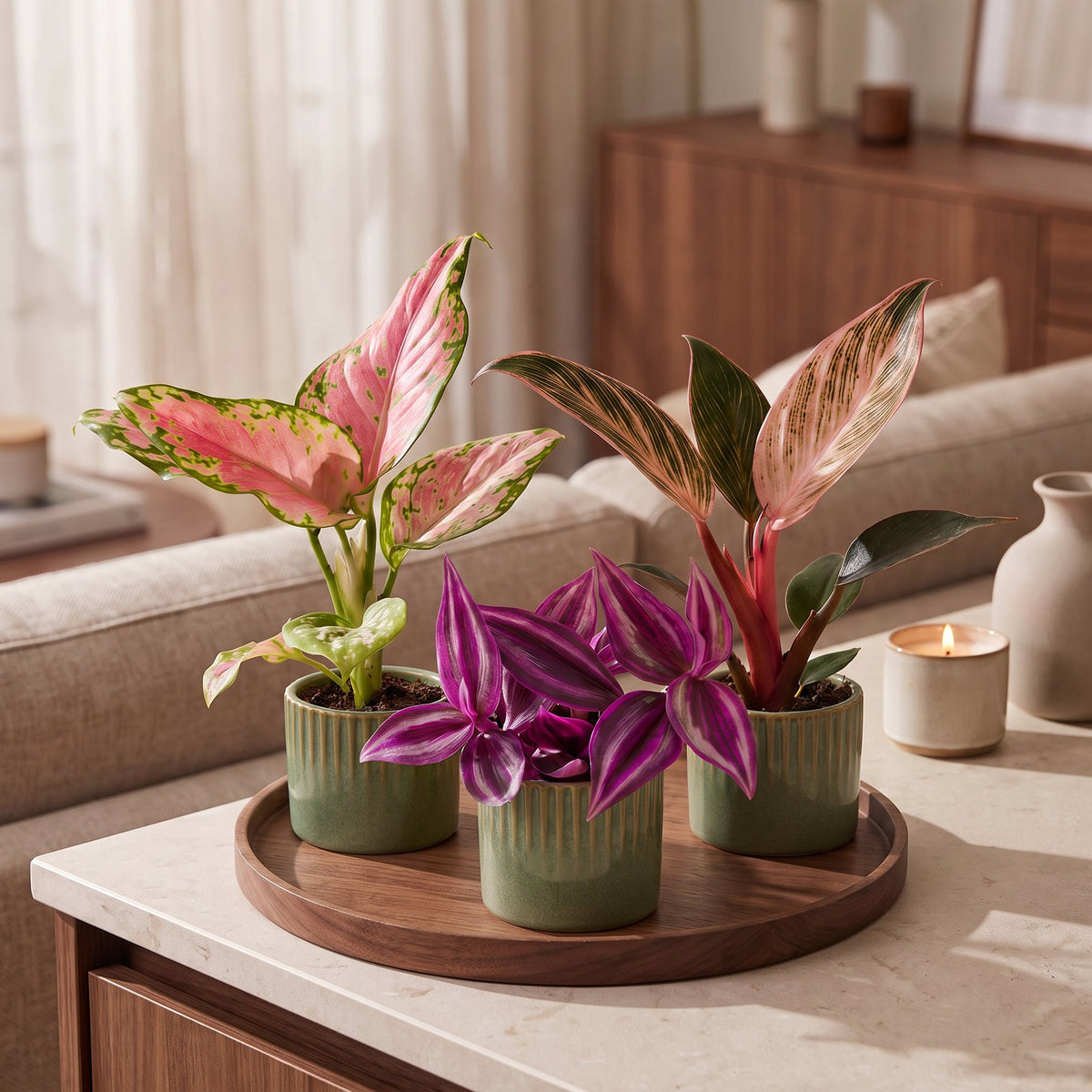 Baby Planten Paradise Mix - Diversen 3x - Tropisch - incl. Linnea Olive - Ø6cm - ↕10-15cm