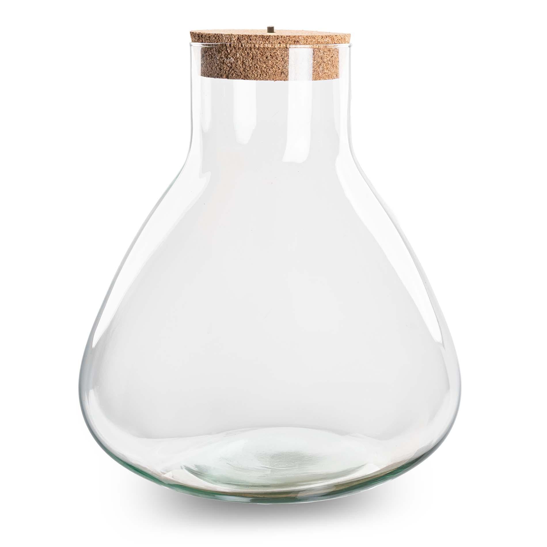 Terrariumflasche – Erlenmeyerkolben XL mit Beleuchtung im Korken – 32 cm hoch