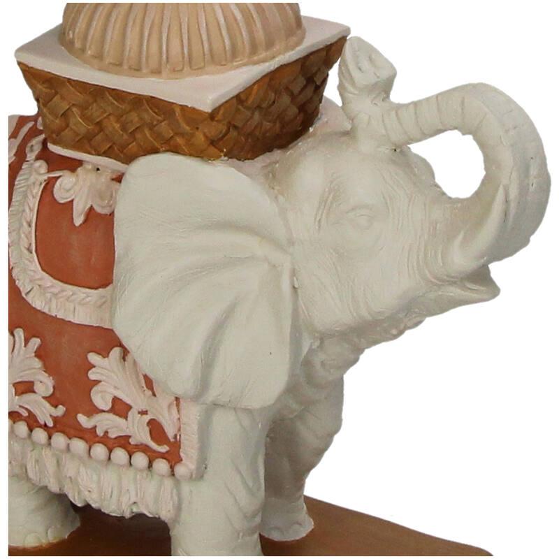 Kerzenständer – Elefantenmotiv, rosa/grün – Polyresin – 34,50 cm