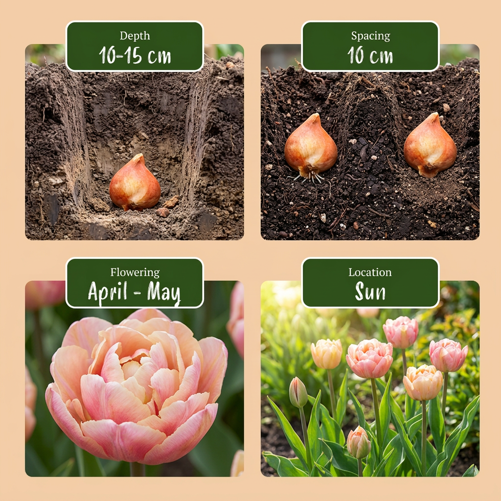 24x Tulipa Peaches & Kisses - Bloembollen - Tulp Peaches & Kisses - Diversen - Voorjaarsbloeier - Bolmaat 11/12