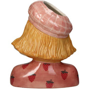 Vase Girl Strawberry – Rosa Steinguttopf – 24 cm hoch