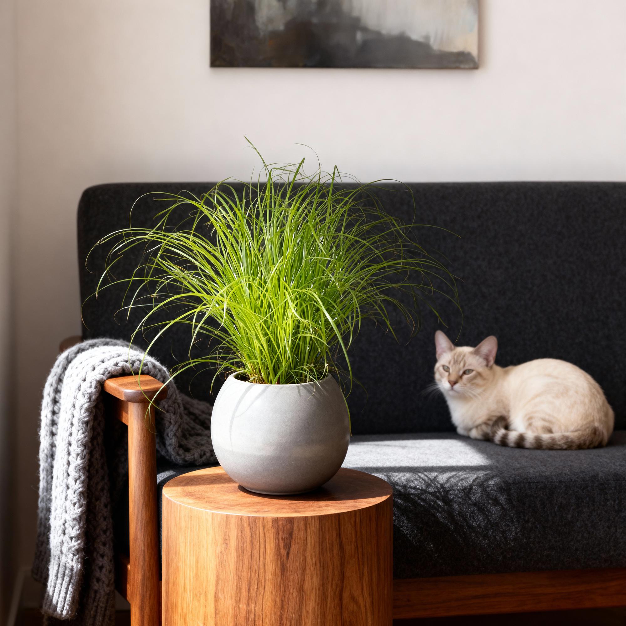 Cyperus alternifolius Zumula - Kattengras - Huisdiervriendelijke Plant - Groen - 1 Plant - Pot 12cm - Hoogte 20cm