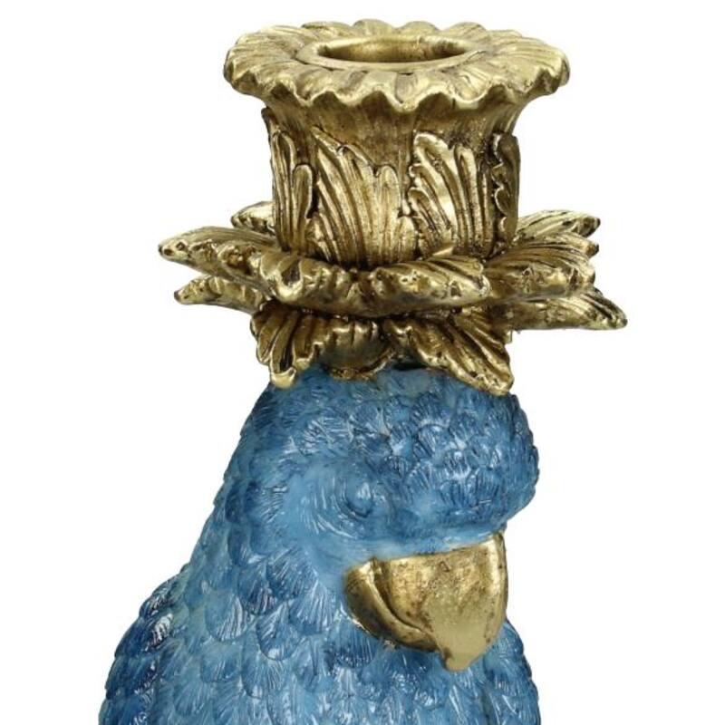 Candeliere con uccello blu - ↑ 36 cm