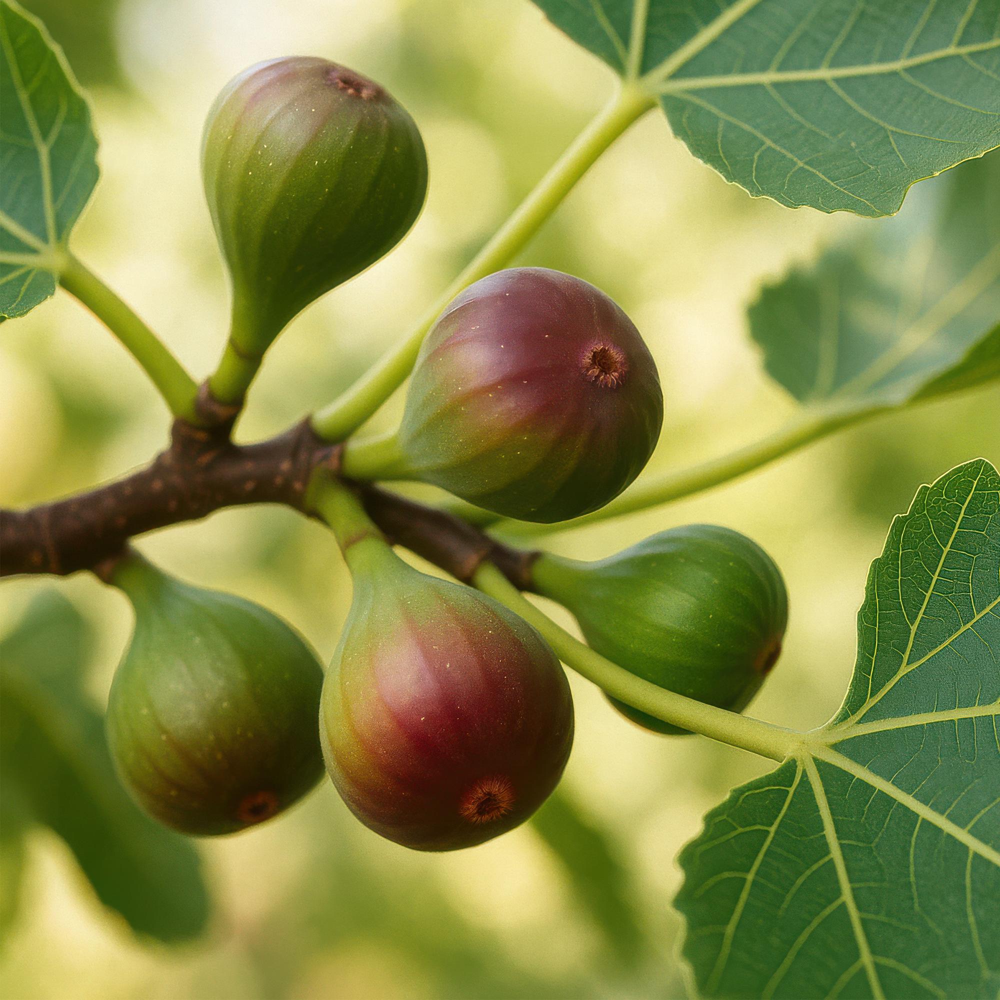 Green boutiQ - Obstpflanze - Feigenbaum - Ficus carica Little Miss Figgy - Rote Frucht - 2 Pflanzen - Topf 15cm Höhe 50cm