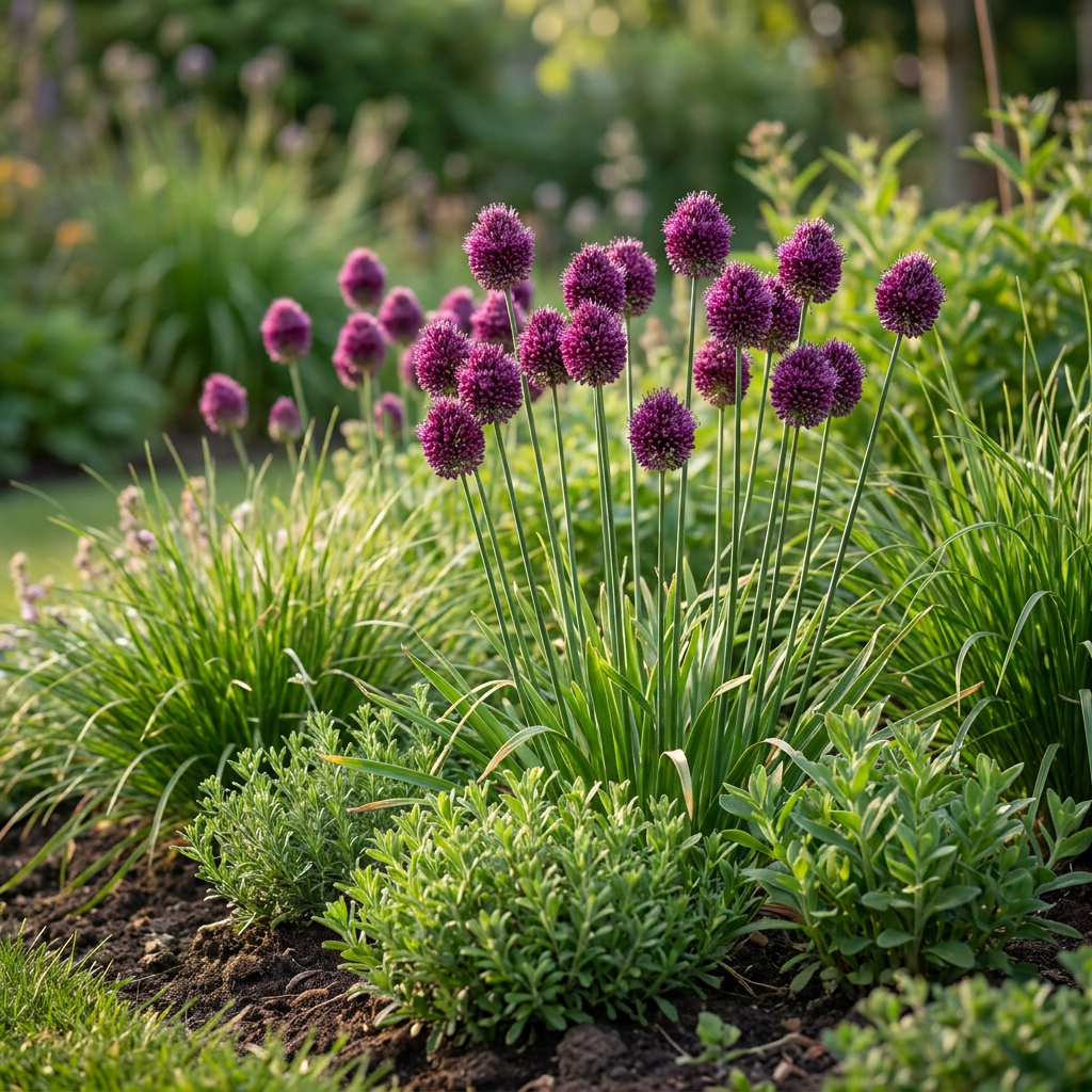 200x Allium Sphaerocephalon - Flower bulbs - Globe garlic - Purple - Summer bloomer - Bulb size 5/6