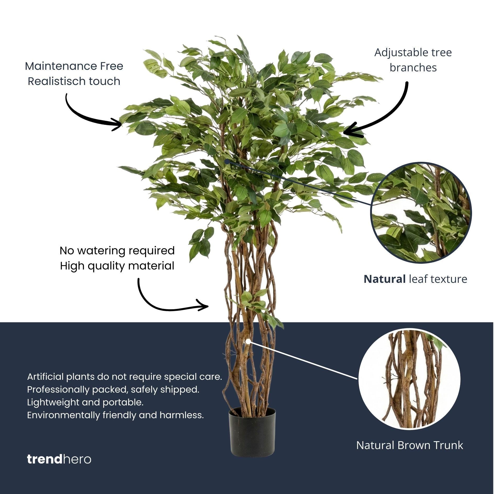 Künstlicher Ficus-Liane-Baum 140 cm - Künstliche Pflanze