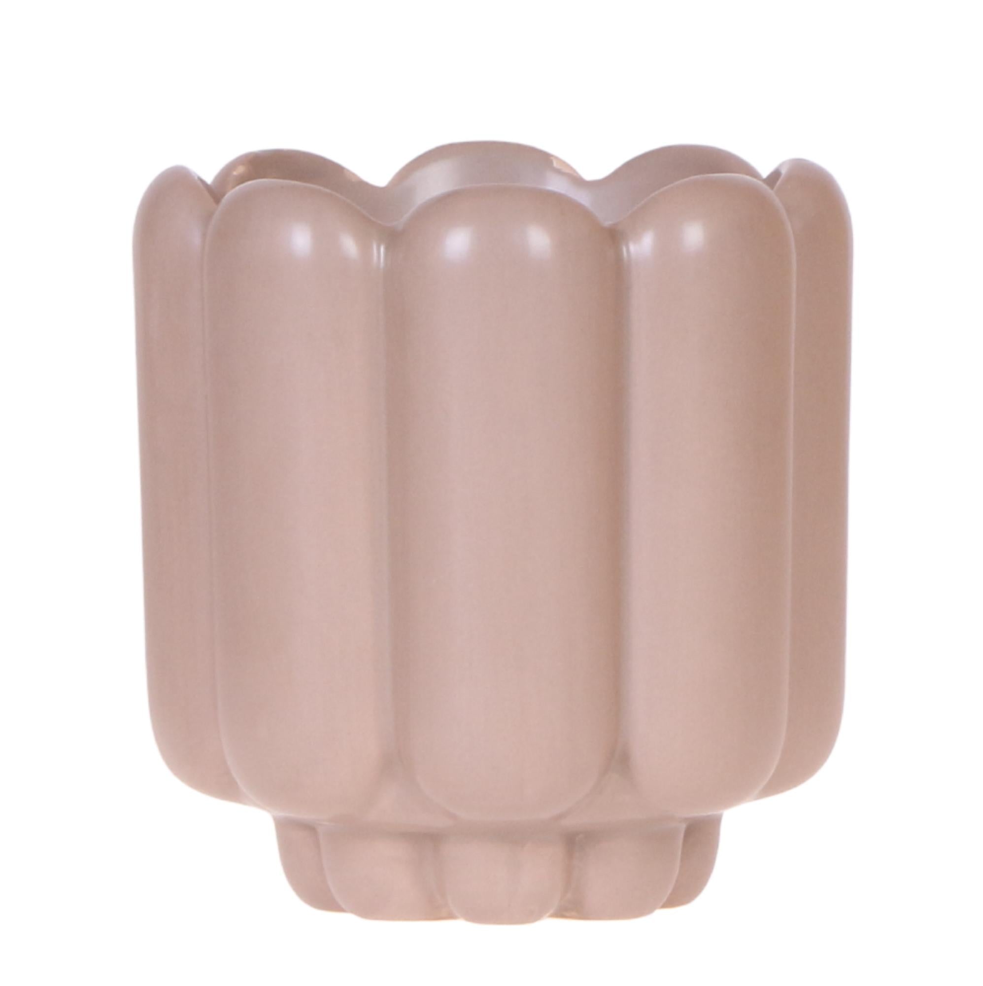 Kolibri Home | Dekorativer Retro-Übertopf – Sand – Ø 9 cm