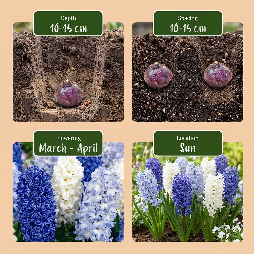 20x Hyacinthus Blue water mix - Bloembollen - Blauwe hyacint - Blauw - Voorjaarsbloeier - Bolmaat 14/15
