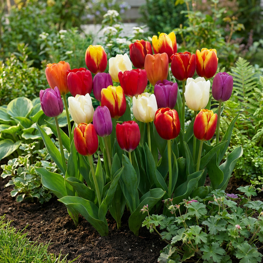 120x Tulipa Triumph Mix - Cibule květin - Mix tulipánů Triumph - Různé - Jarní kvetoucí - Velikost cibule 11/12