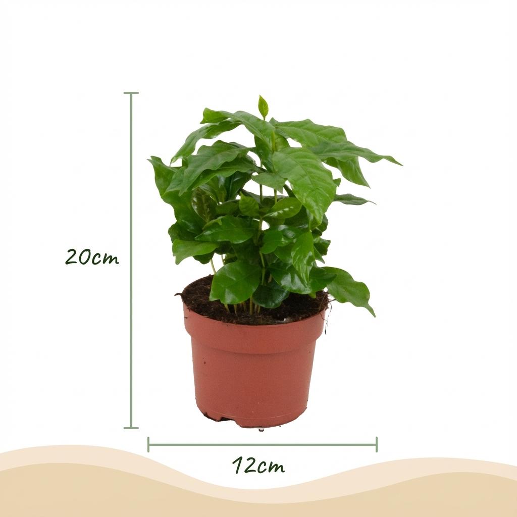 Koffieplant - Coffea Arabica - Wit - Weinig onderhoud - 1 Plant - Pot 12cm - Hoogte 15 - 20cm
