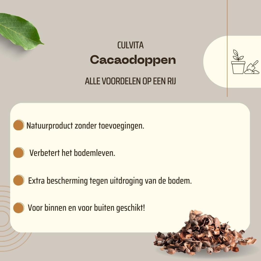 Culvita - Cacaodoppen 70 Liter - Cacao geurende bodembedekker - Organische bodemverbeteraar