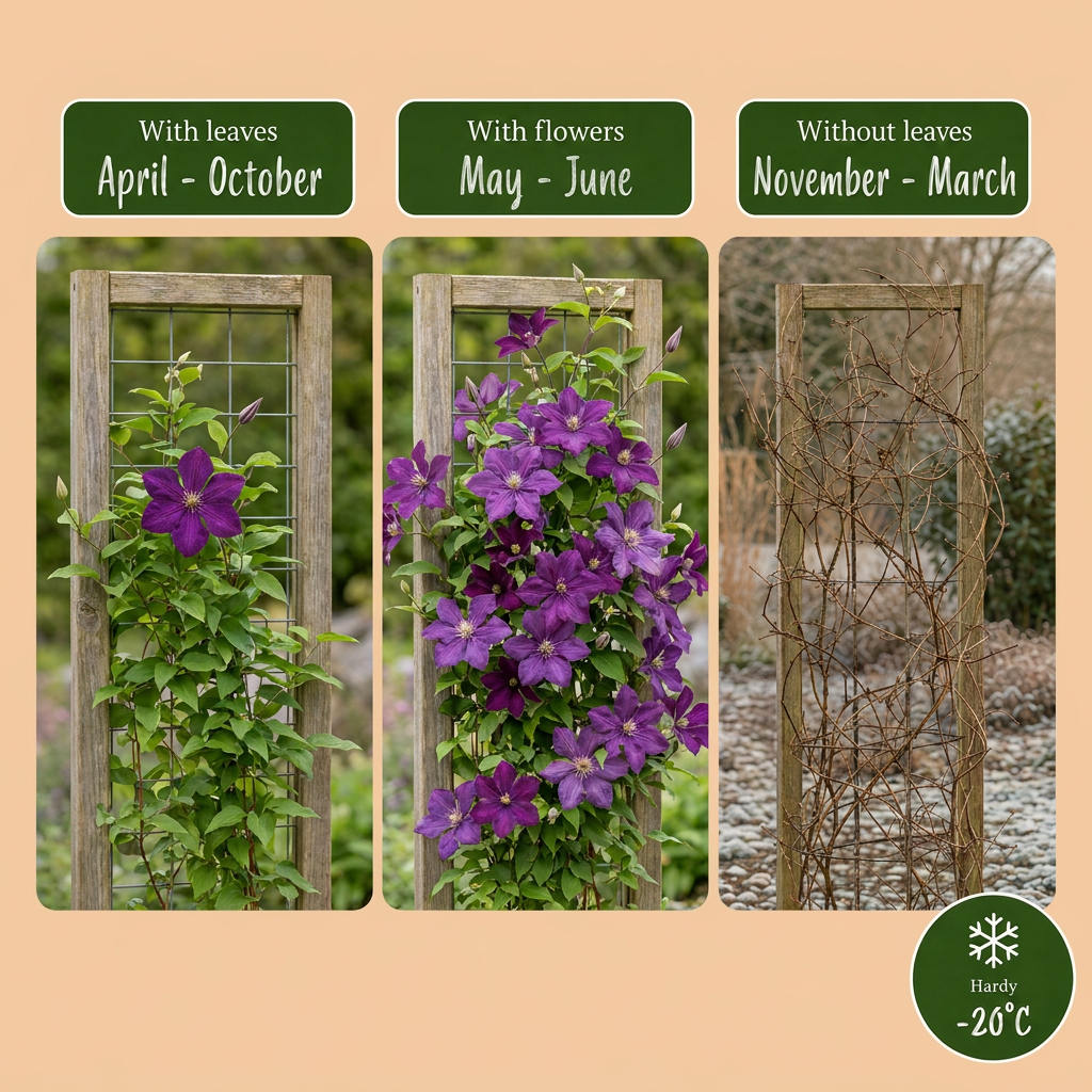 Clematis Etoile Viol - Bosrank 6x - Paars - Klimplant - Ø9cm - ↕35cm