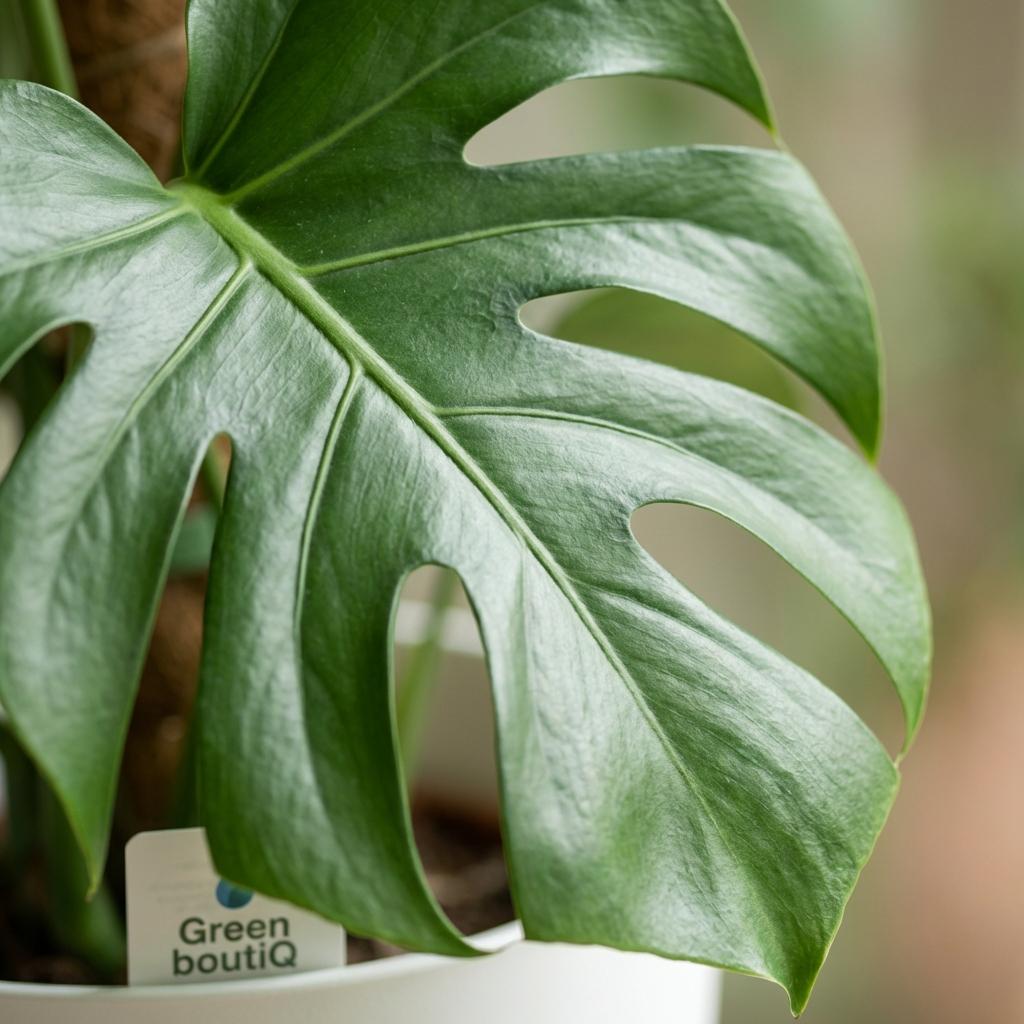 Gatenplant - Monstera Deliciosa mosstok - Groen - Weinig onderhoud - 1 Plant - met Potter Wit - Pot 19cm - Hoogte 90cm