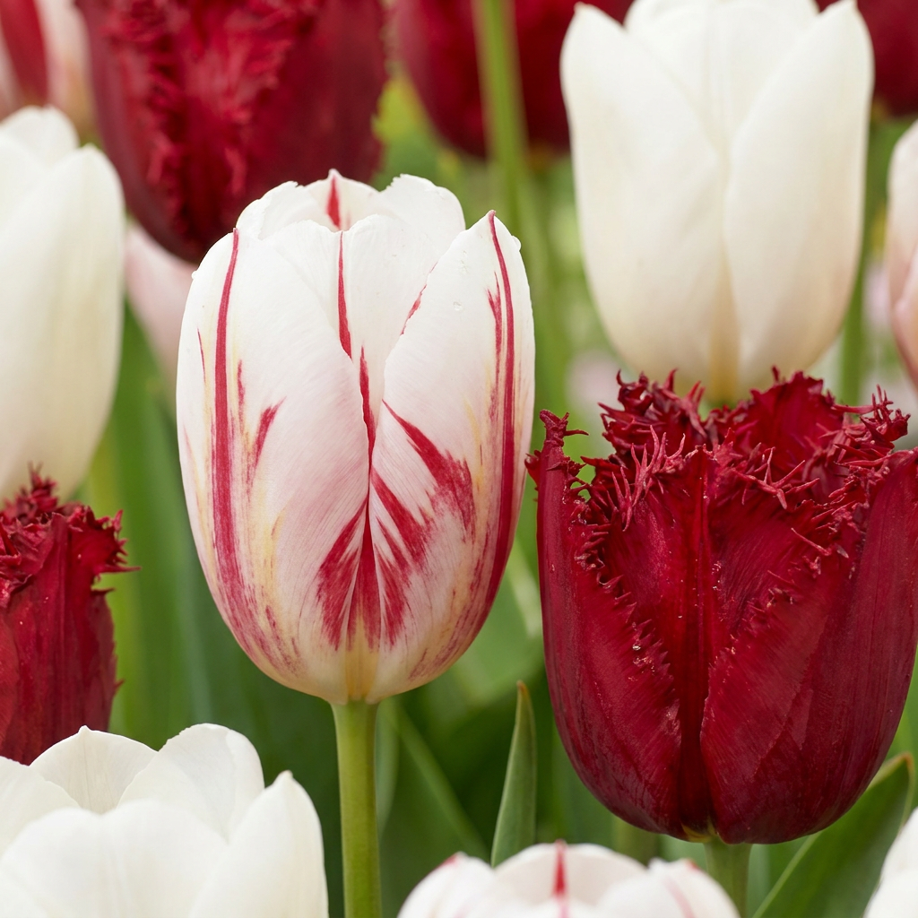 30x Tulipa Dutch Design - Bloembollen - Tulp Dutch Design - Roze en Wit - Voorjaarsbloeier - Bolmaat 11/12