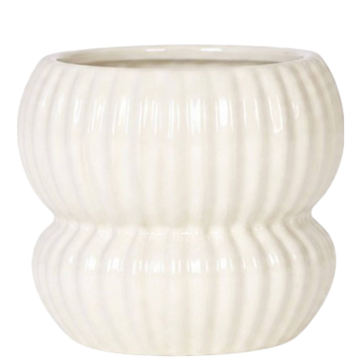 Kolibri Orchids | Witte Niagara Falls orchidee + Horizon sierpot wit – potmaat Ø12cm
