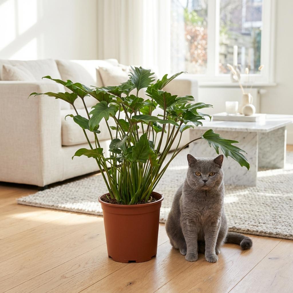 Philodendron Xanadu - Groen - Weinig onderhoud - 1 Plant - Pot 19cm - Hoogte 60cm