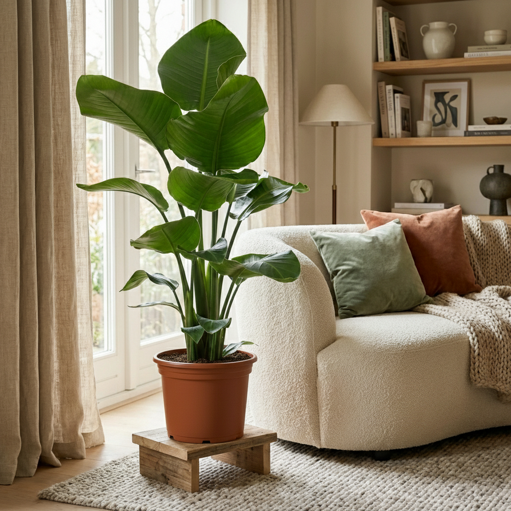 Paradijsvogelplant - Stelitzia Nicolai - Groen - Weinig onderhoud - 1 Plant - Pot 19cm - Hoogte 80 - 90cm