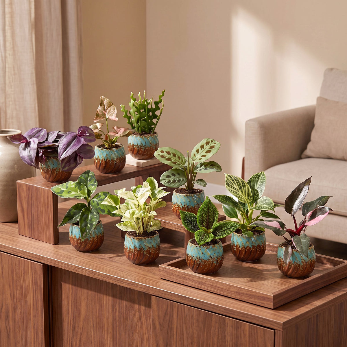 Baby Plants Surprise Box 9x - Verrassingsbox kleine planten - Diversen - Tropisch - incl. Copper Reef - Ø6cm - ↕5-15cm