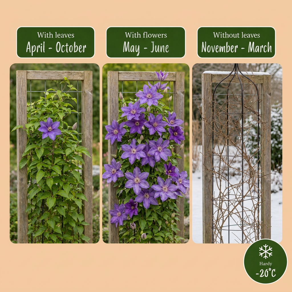 Clematis Multi Blue - Bosrank 6x - Blauw - Klimplant - Ø9cm - ↕35cm