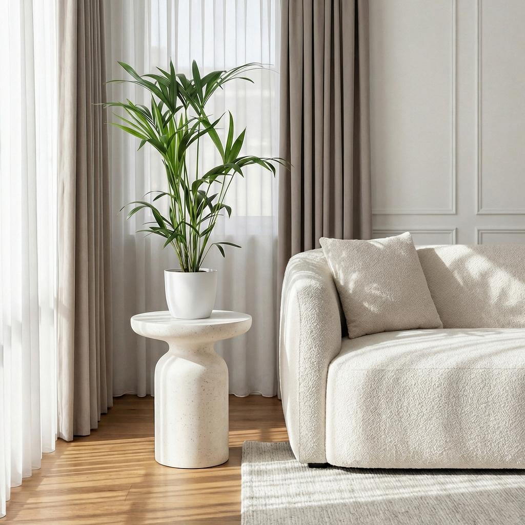 Howea Forsteriana - Kentia Palm - Weinig Onderhoud - Groen - 1 Plant - met Potter Wit - Pot 19cm - Hoogte 80-85cm