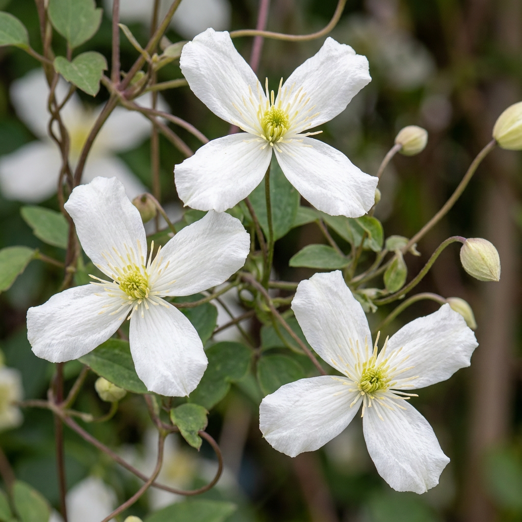 Clematis mont. 'Wilsonii' - Bergclematis 4x - Wit - Klimplant - Ø9cm - ↕35cm