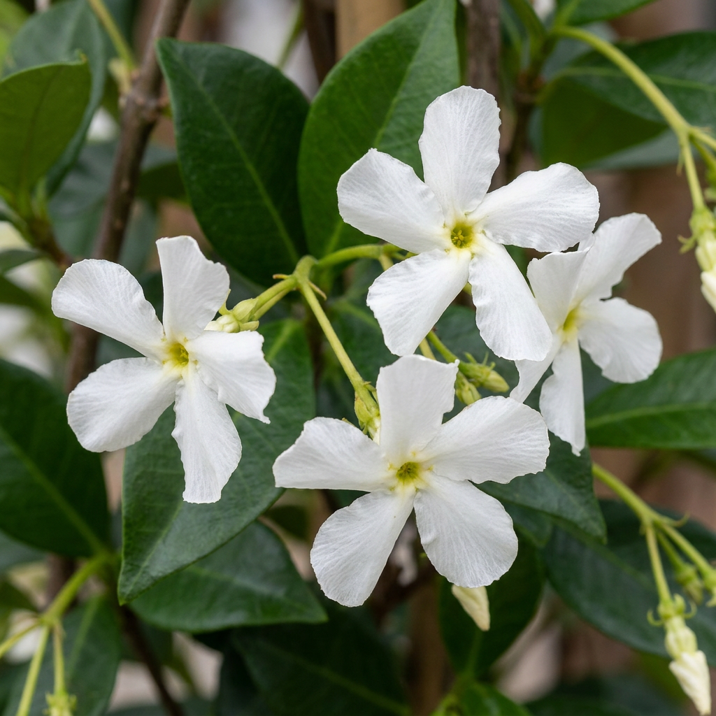 Trachelospermum jasminoides - Sterjasmijn 4x - Wit - Klimplant - Ø9cm - ↕35cm