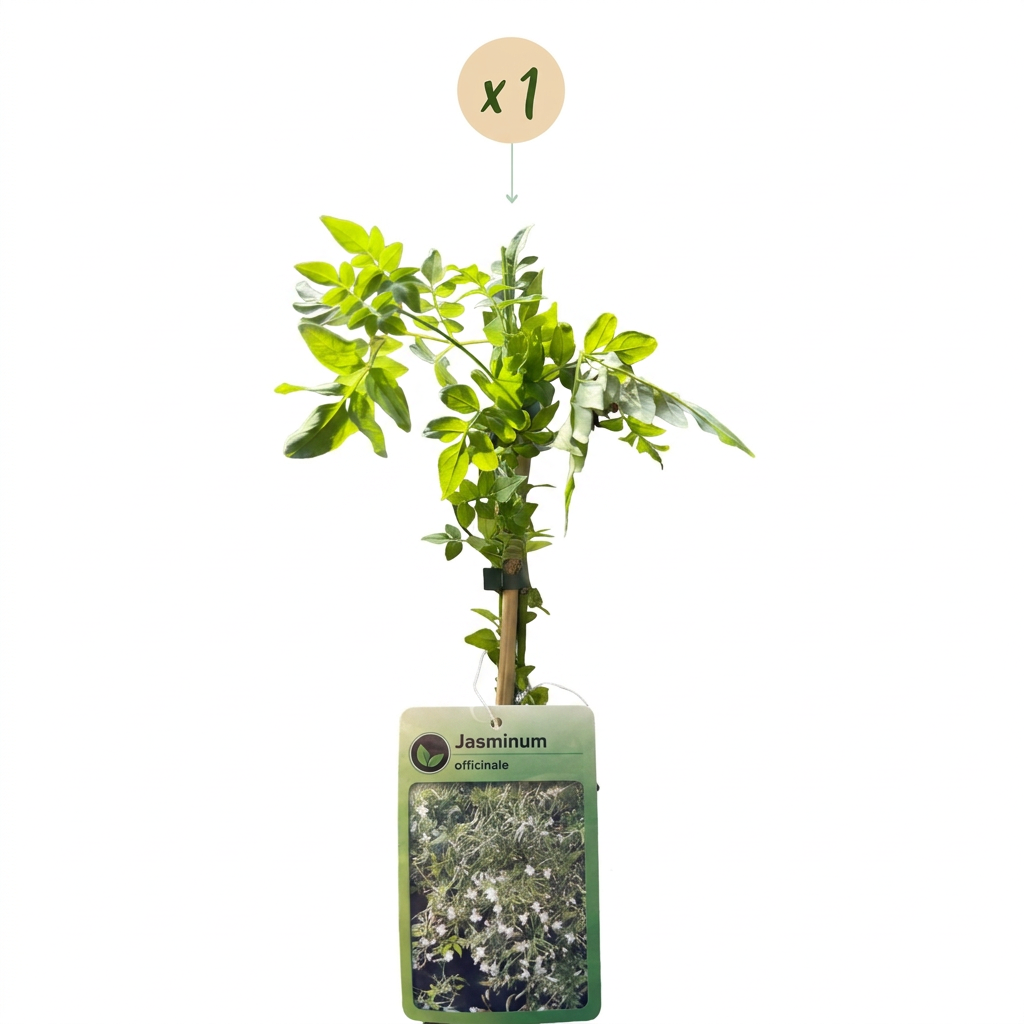 Jasminum officinale - Echte jasmijn - Wit - Klimplant - Ø9cm - ↕35cm