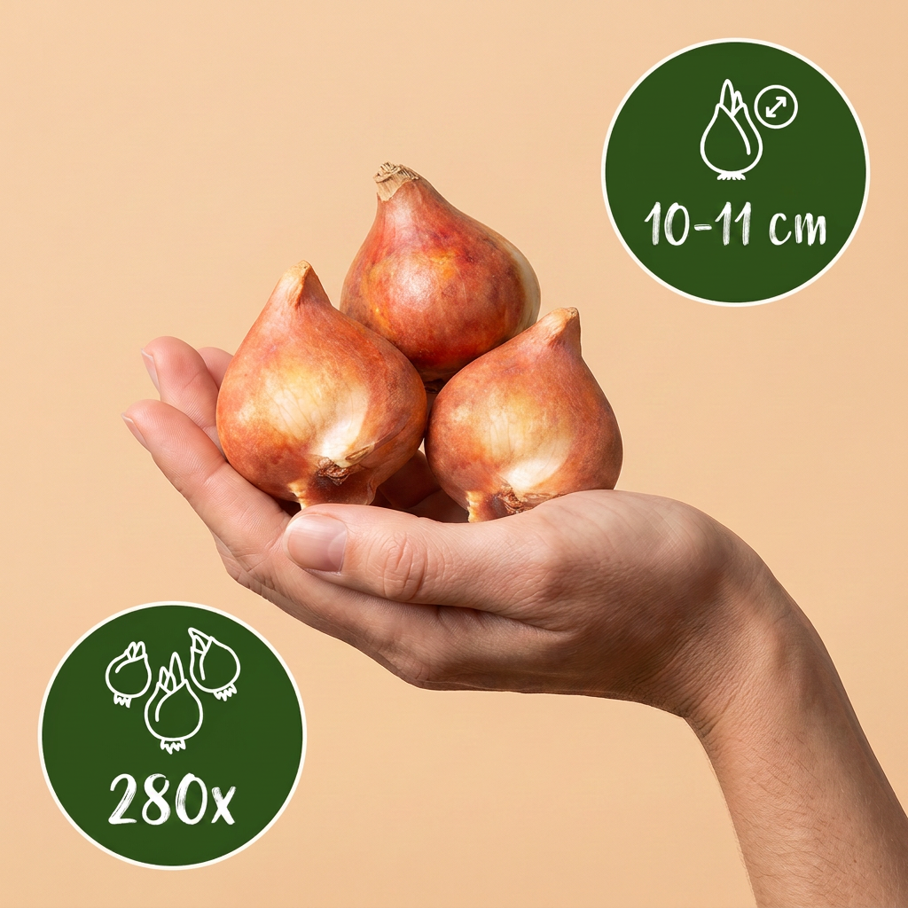 280x Tulipa Black - Cebule kwiatowe - Czarny tulipan - Czarny - Kwitnący wiosną - Rozmiar cebuli 10/11