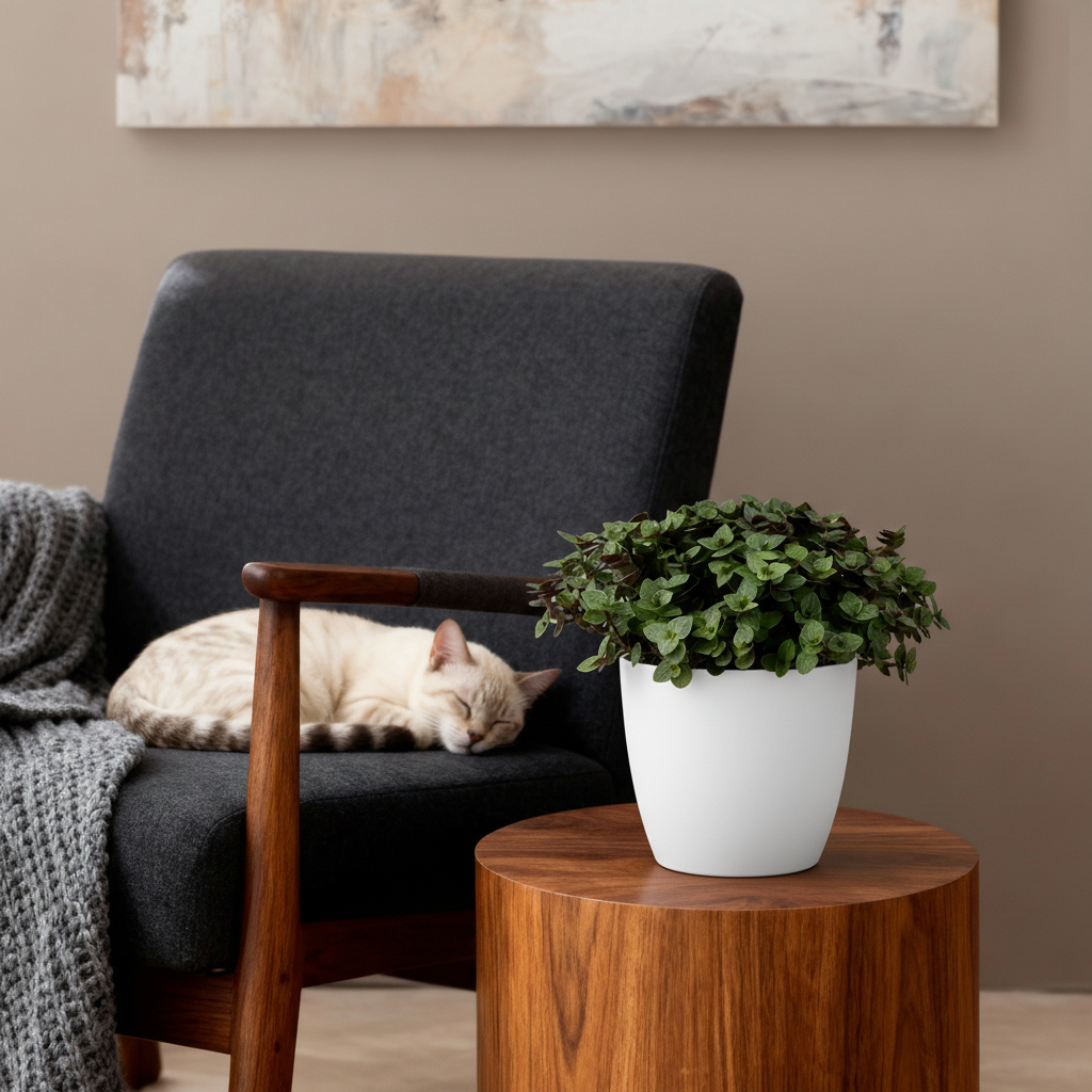 Calissia repens - Kattengras - 4 Planten - met Potter Wit - Pot 12cm - Hoogte 17-20cm