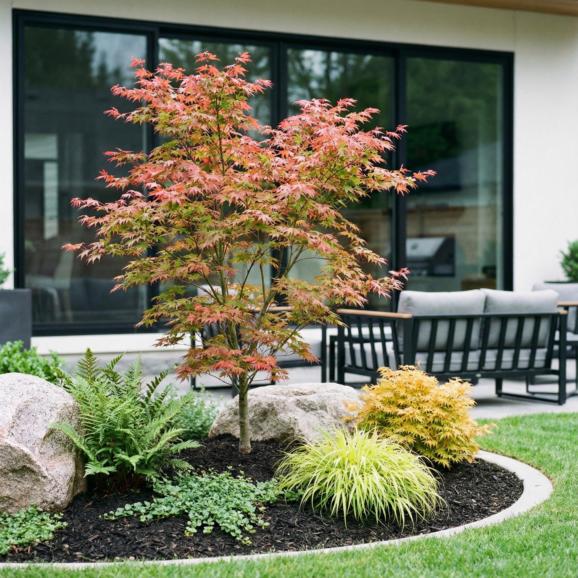 Acer palmatum Beni Maiko - Japanse Esdoorn - Bladverliezend - Rood - 1 - Pot 26cm - Hoogte 90cm