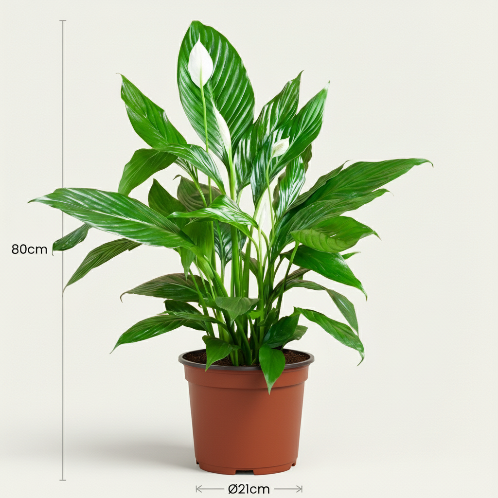 Lepelplant - Spathiphyllum - Wit - Weinig onderhoud - 1 Plant - Pot 19cm - Hoogte 70 - 80cm