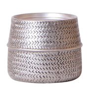 Kolibri Home | Groove flowerpot - Silver ceramic decorative pot - Ø12cm