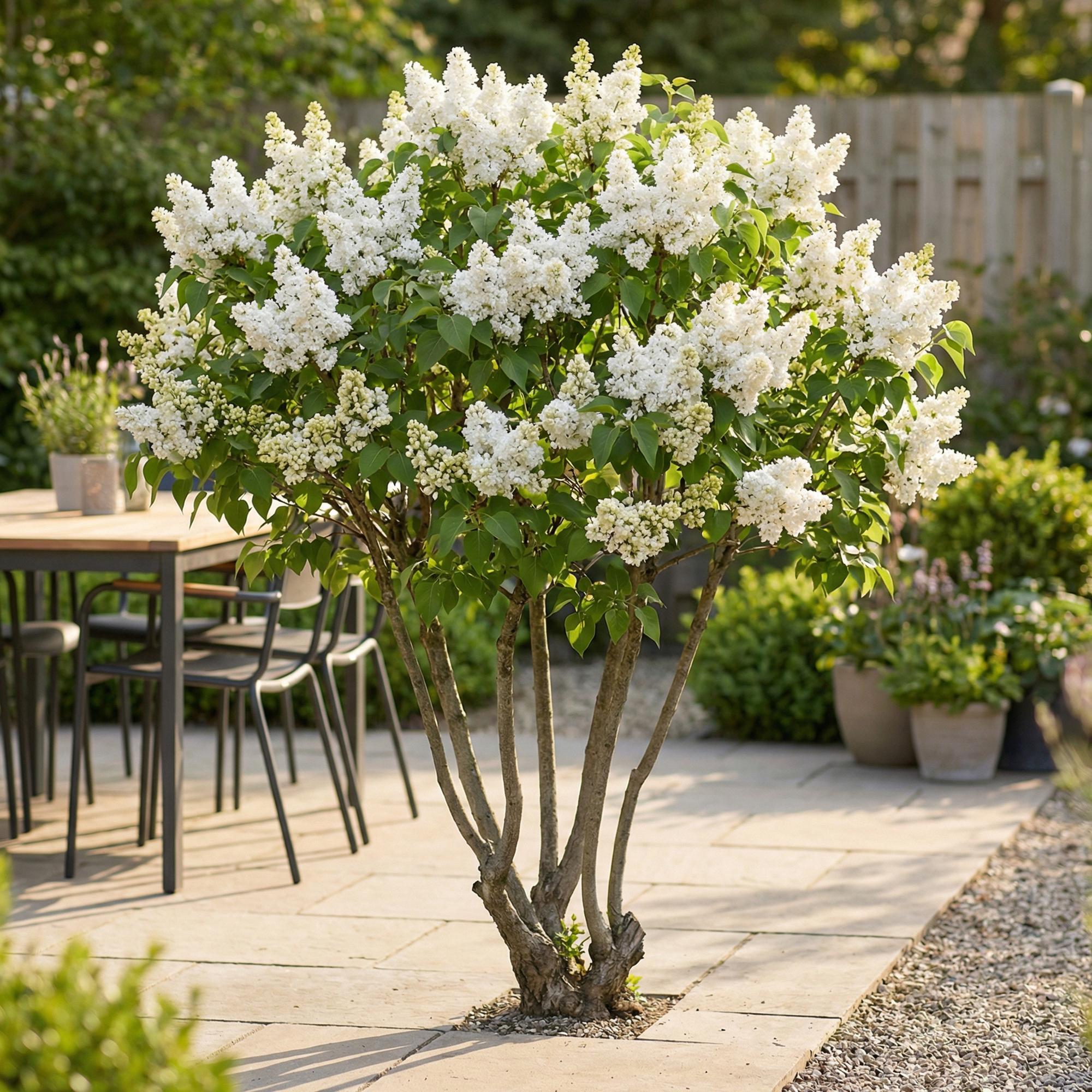 Syringa vulgaris mme Lemoine - Gewone Sering - Winterhard - Wit - 1 Plant - Pot 17cm - Hoogte 45cm