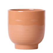 Kolibri Home | Glazed flower pot - Cognac ceramic decorative pot with a gloss finish - Ø12cm