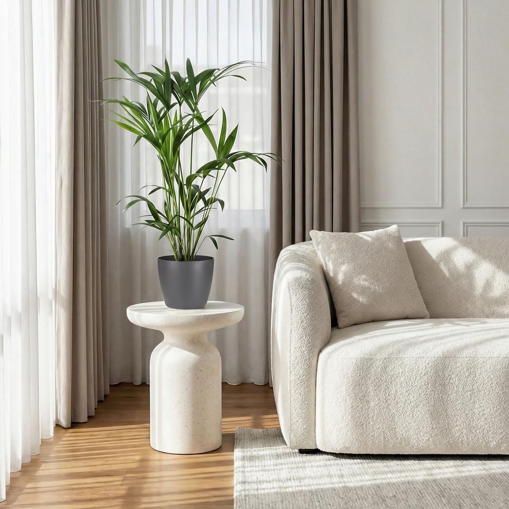 Howea Forsteriana - Kentia Palm - Weinig Onderhoud - Groen - 1 Plant - met Potter Grijs - Pot 19cm - Hoogte 80-85cm