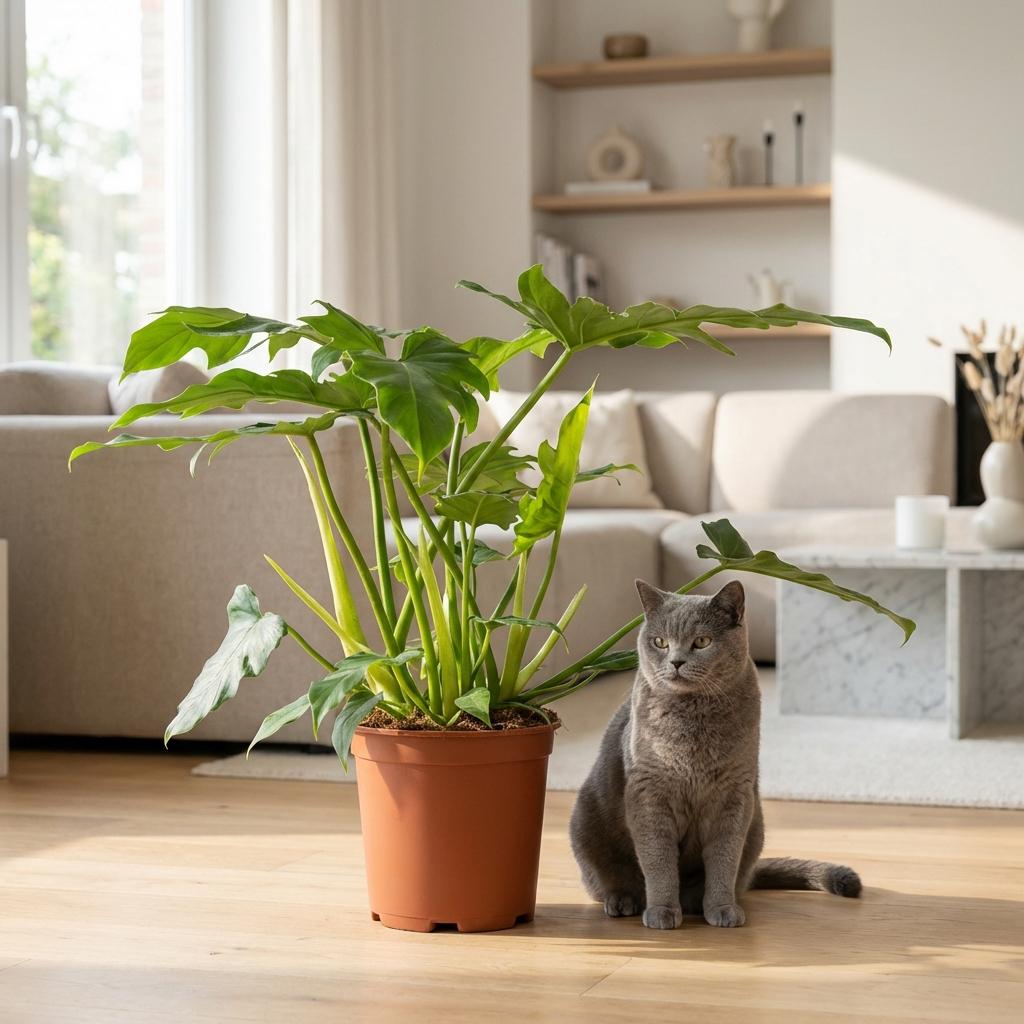 Philodendron Lacerum - Groen - Weinig onderhoud - 1 Plant - Pot 19cm - Hoogte 65cm