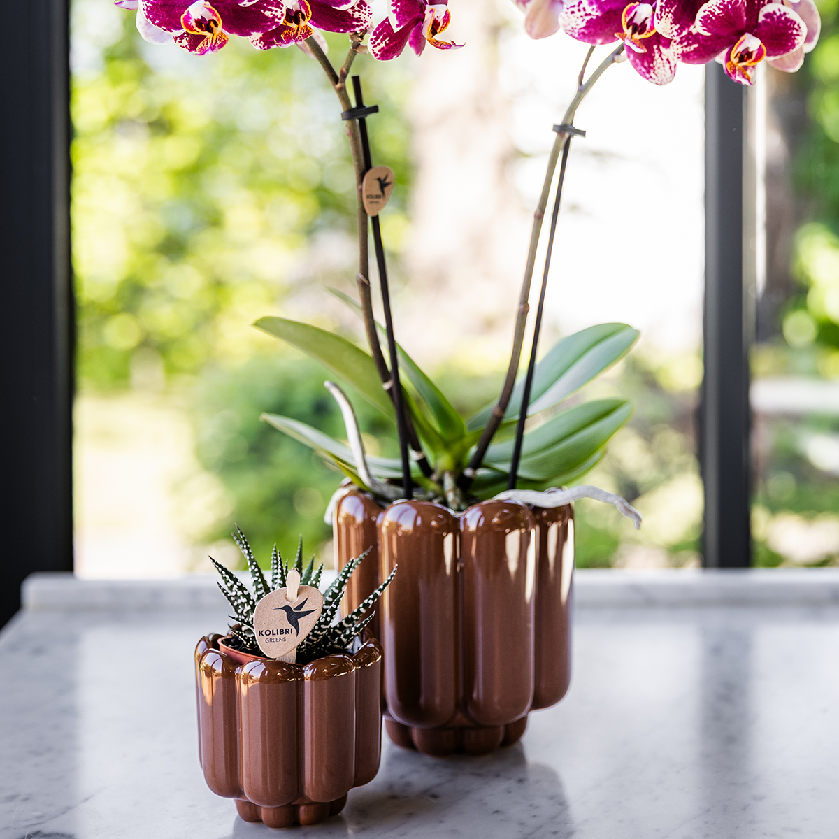 Kolibri Home | Retro Shine sierpot - Brown - Ø6cm