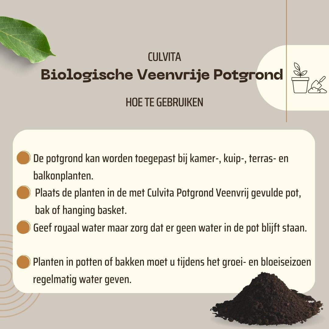 Culvita – Torffreie Bio-Blumenerde 40 Liter – Blumenerde für Zimmer- und Gartenpflanzen – inklusive Bio-Dünger