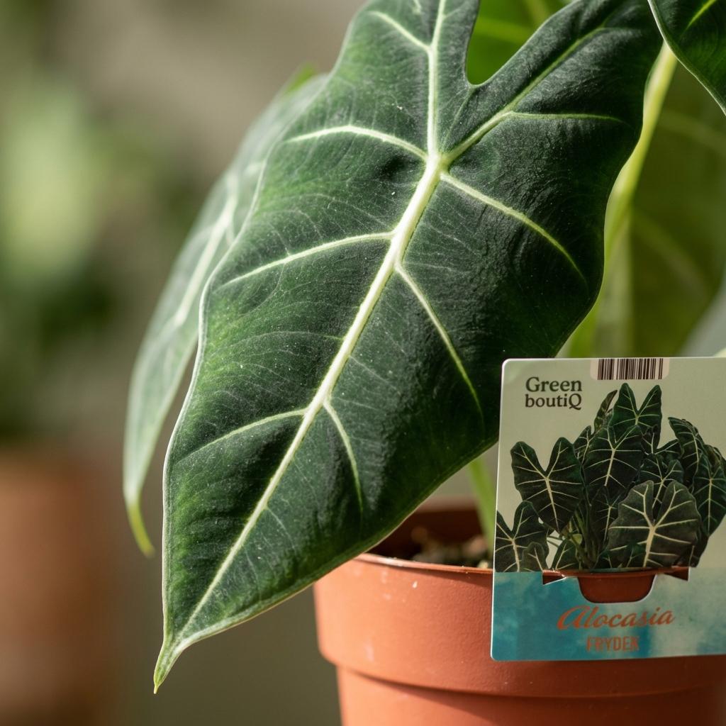 Olifantsoor - Alocasia Frydek - Groen - Weinig onderhoud - 1 Plant - Pot 19cm - Hoogte 60cm