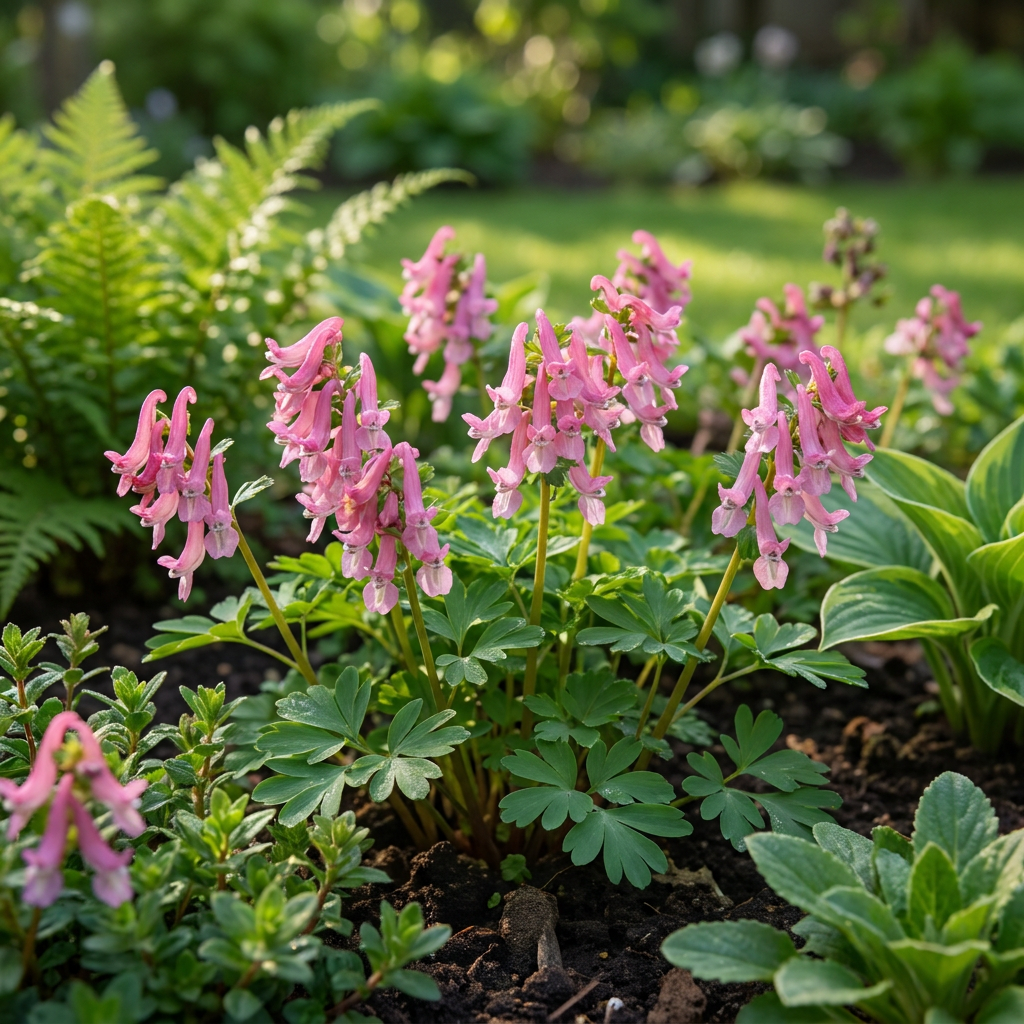 40x Corydalis Beth Evans - Blomsterløg - Hjelmblomst Beth Evans - Hvid og Lilla - Naturliggørende løg - Løgstørrelse 6/+