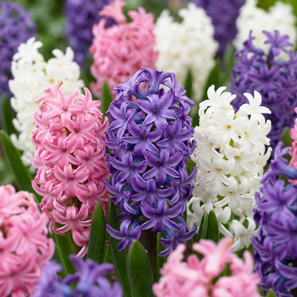 80 bulbes de jacinthe Pastel Mix - Jacinthe Pastel Mix - Pastel - Floraison printanière - Calibre 14/15