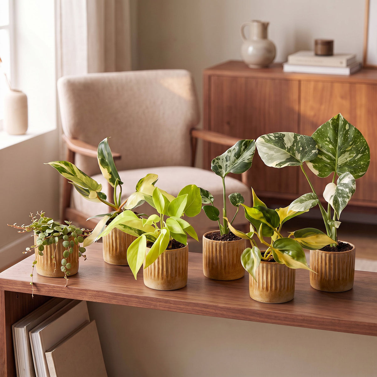 Baby Planten Tropical Mix - Diversen 6x - Tropisch - incl. Linnea Honey - Ø6cm - ↕10-15cm