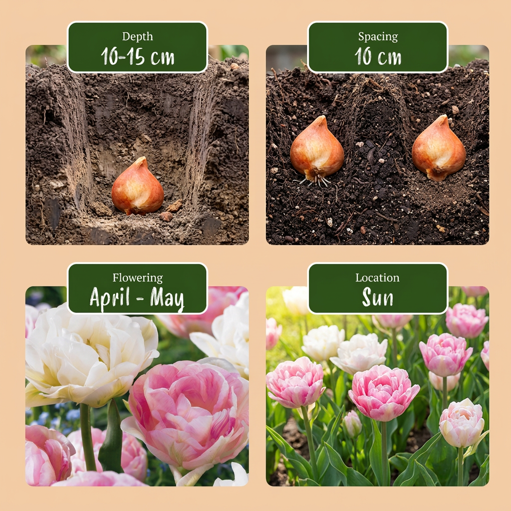 48x Tulipa Double Sensation - Flower bulbs - Double tulip - Miscellaneous - Spring bloomer - Bulb size 11/12