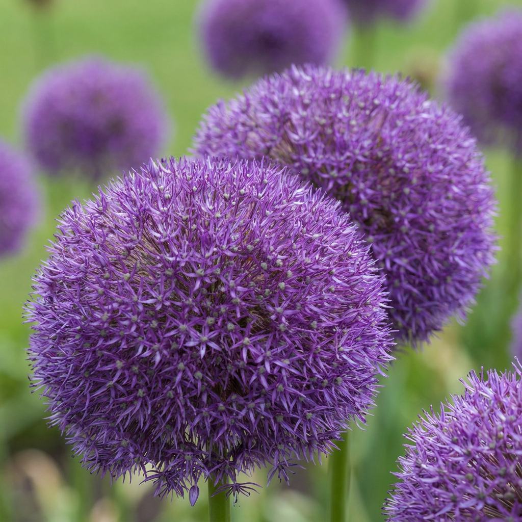 4x Allium Pinball Wizard - Flower Bulbs - Ornamental Onion Wizard's Ball - Purple - Summer Bloomer - Bulb Size 18/20
