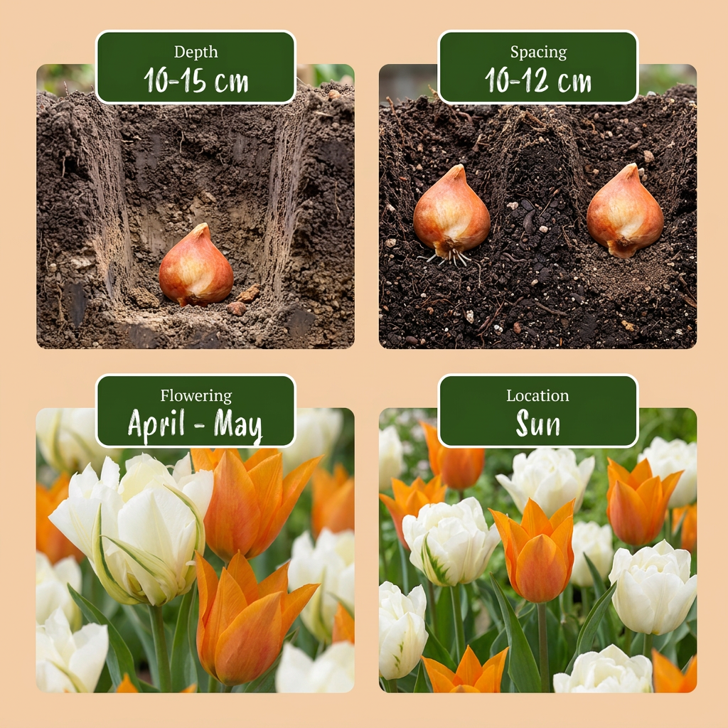 120 bulbos de tulipán Sunbath - Tulipán Sunbath - Amarillo y blanco - Floración primaveral - Tamaño del bulbo 11/12