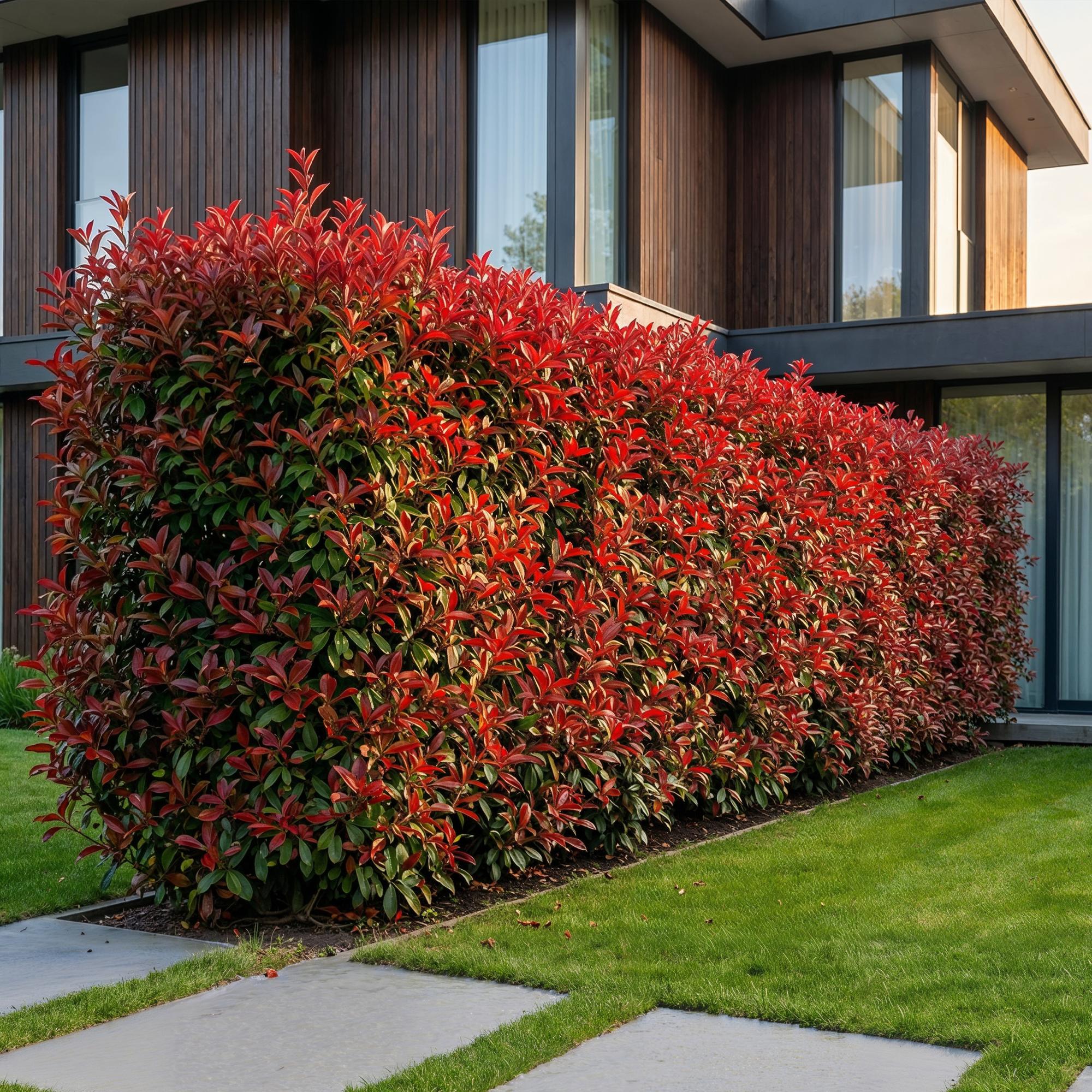 Photinia fraseri Carre Rouge - Glansmispel 40x - Haagplanten - Groenblijvend - Rood - Pot 9cm - Hoogte 25-35cm