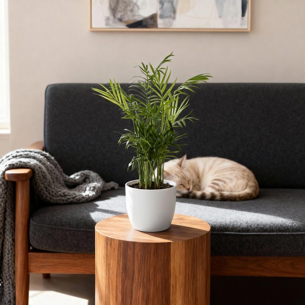 Chamaedorea elegans - Goudpalm - 2 Planten - met Potter Wit - Pot 12cm - Hoogte 15cm