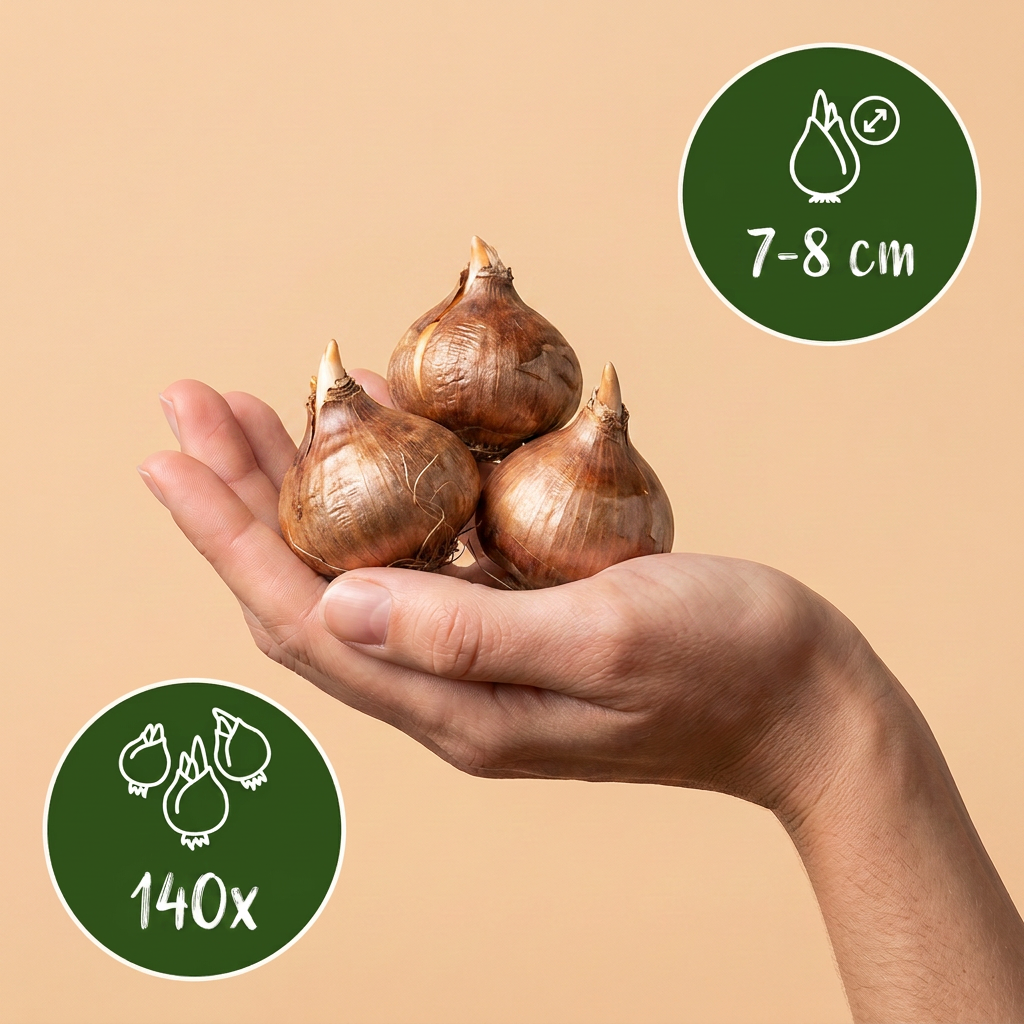 140 Krokus-Mix – Blumenzwiebeln – Gemischte Krokusse – Verschiedenes – Verwildernde Zwiebeln – Zwiebelgröße 7/8