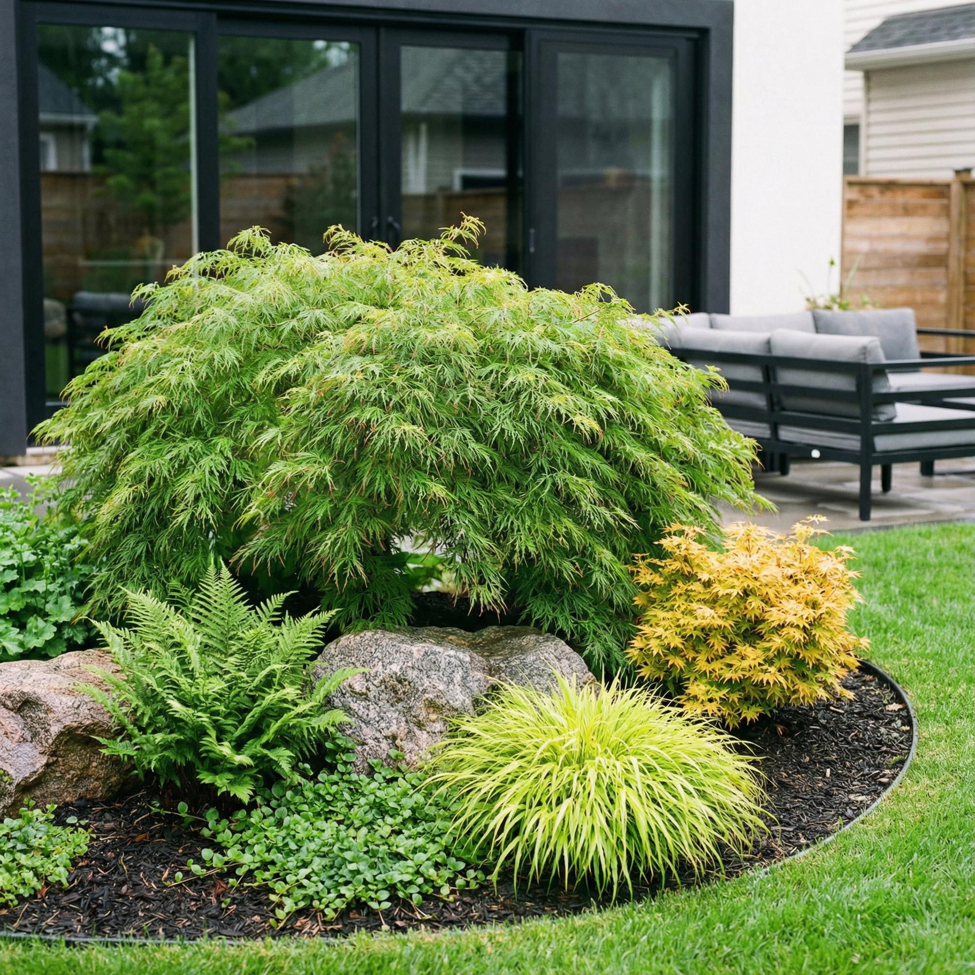Acer palmatum Emerald Lace - Japanse Esdoorn - Bladverliezend - Groen - 1 - Pot 26cm - Hoogte 90cm